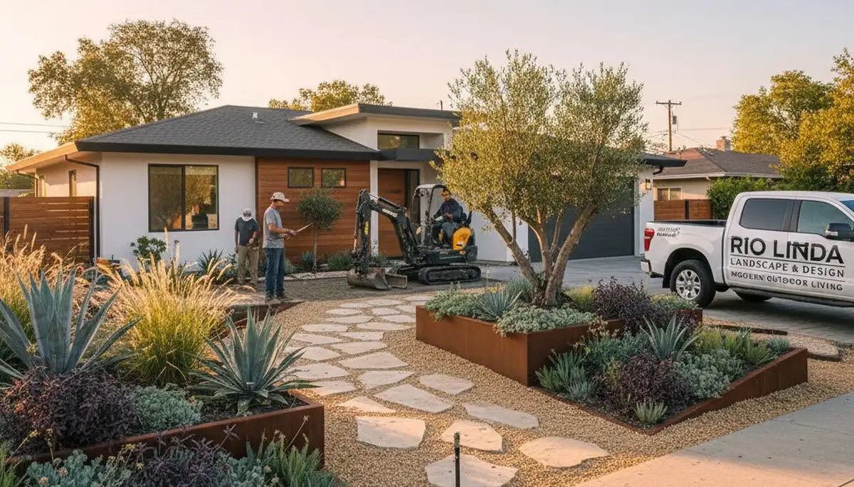 Landscaping crew serving Sacramento, CA with professional lawn and garden care