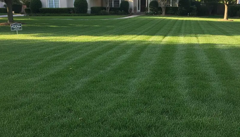 Lush green lawn in Sacramento CA showing professional lawn care results by Chop Chop Landscaping