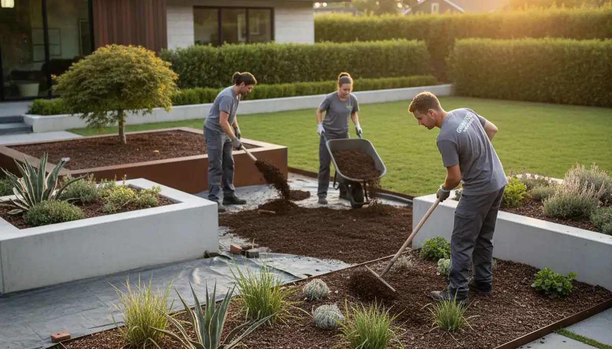 Professional mulch installation in Sacramento, CA for moisture retention and weed control